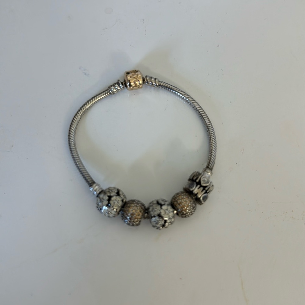 Moments Two-tone Barrel Clasp Snake Chain
Bracelet, with 14K Gold